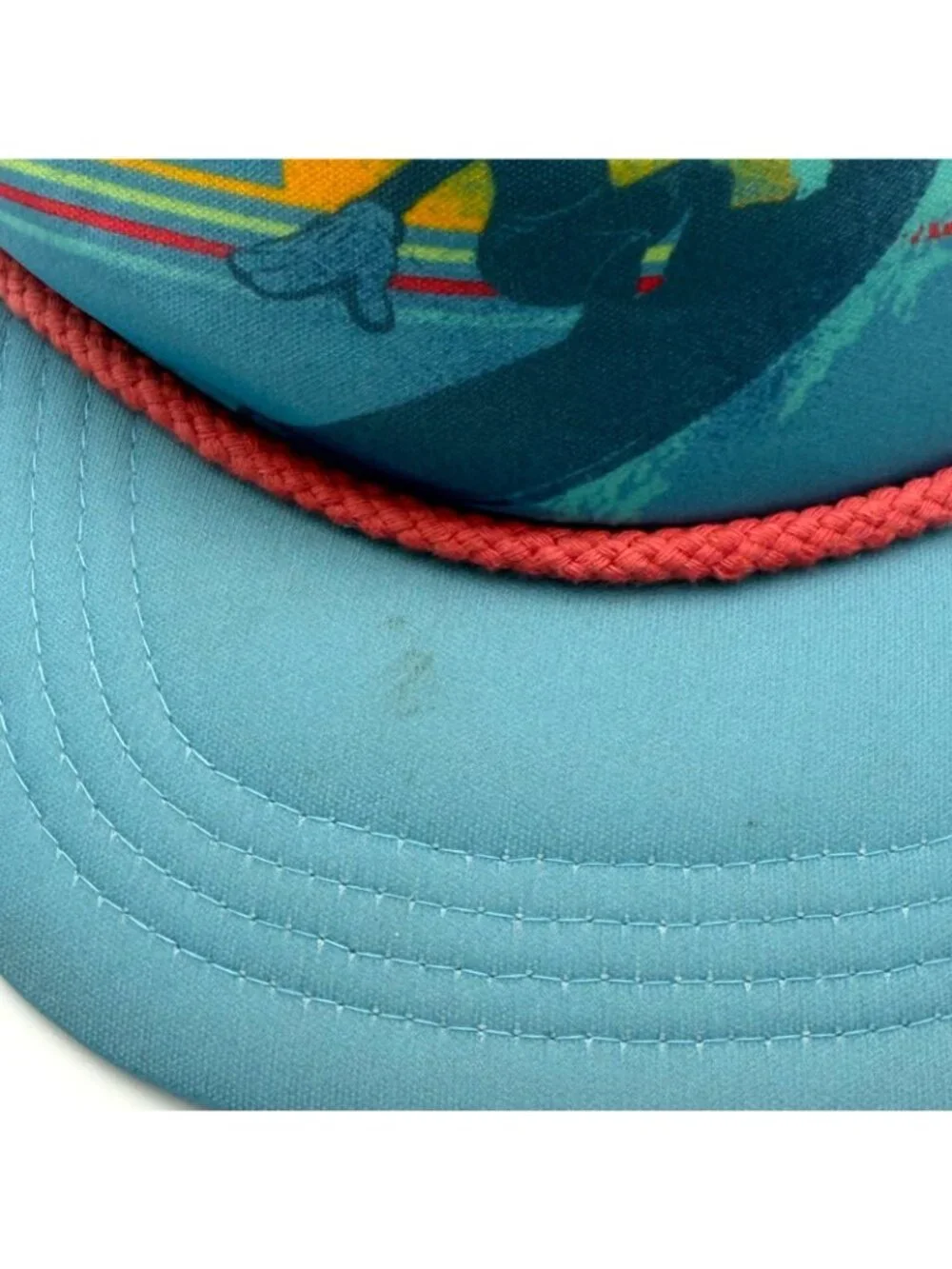 Disney Parks Mickey Mouse Surf Trucker Hat Youth Snapback Blue Beach Cap